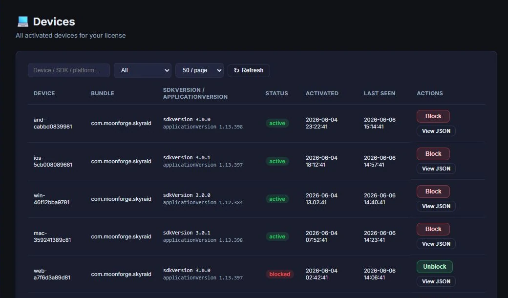 OZero Pro device blocking preview